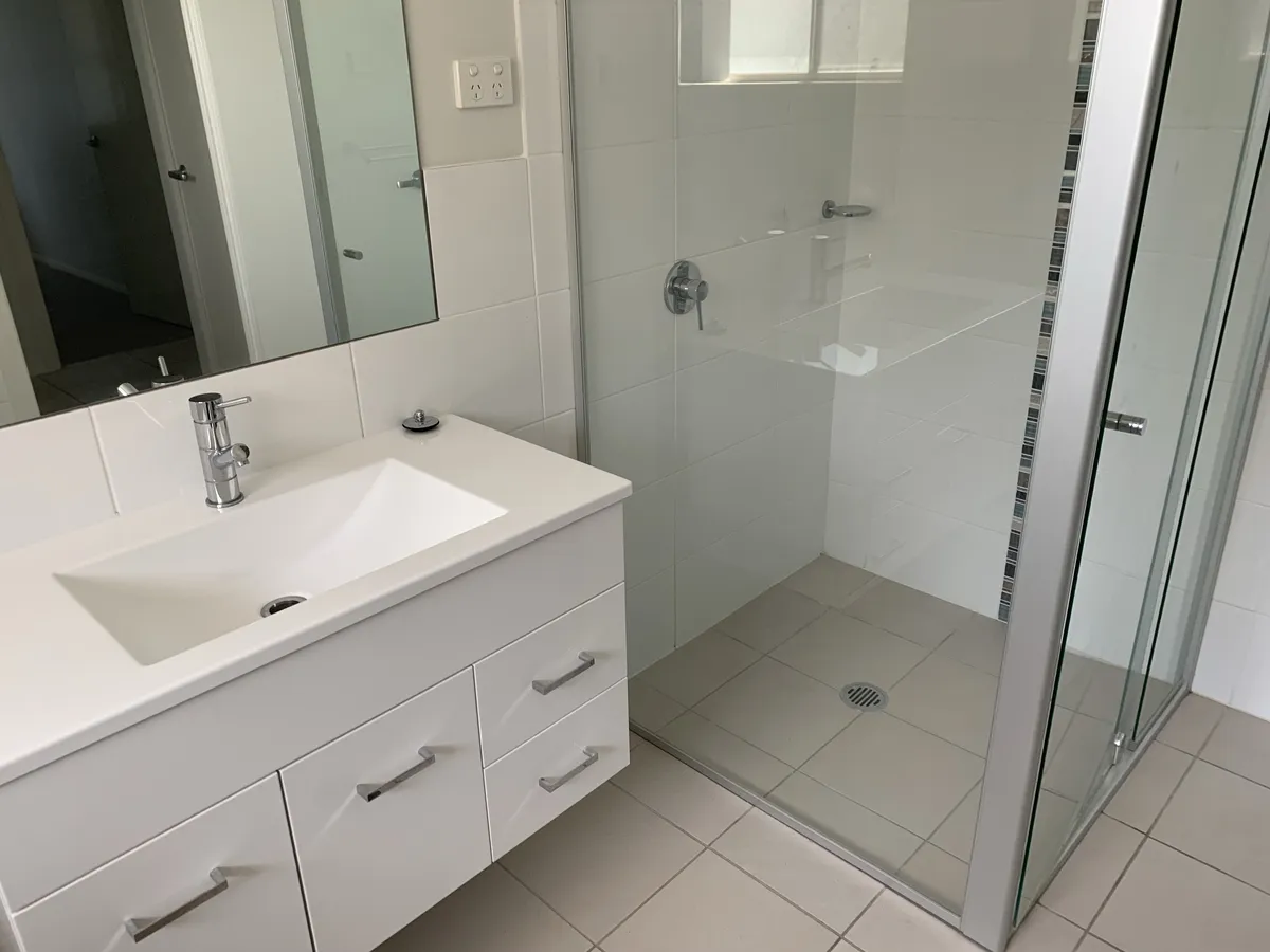 Vanity and shower