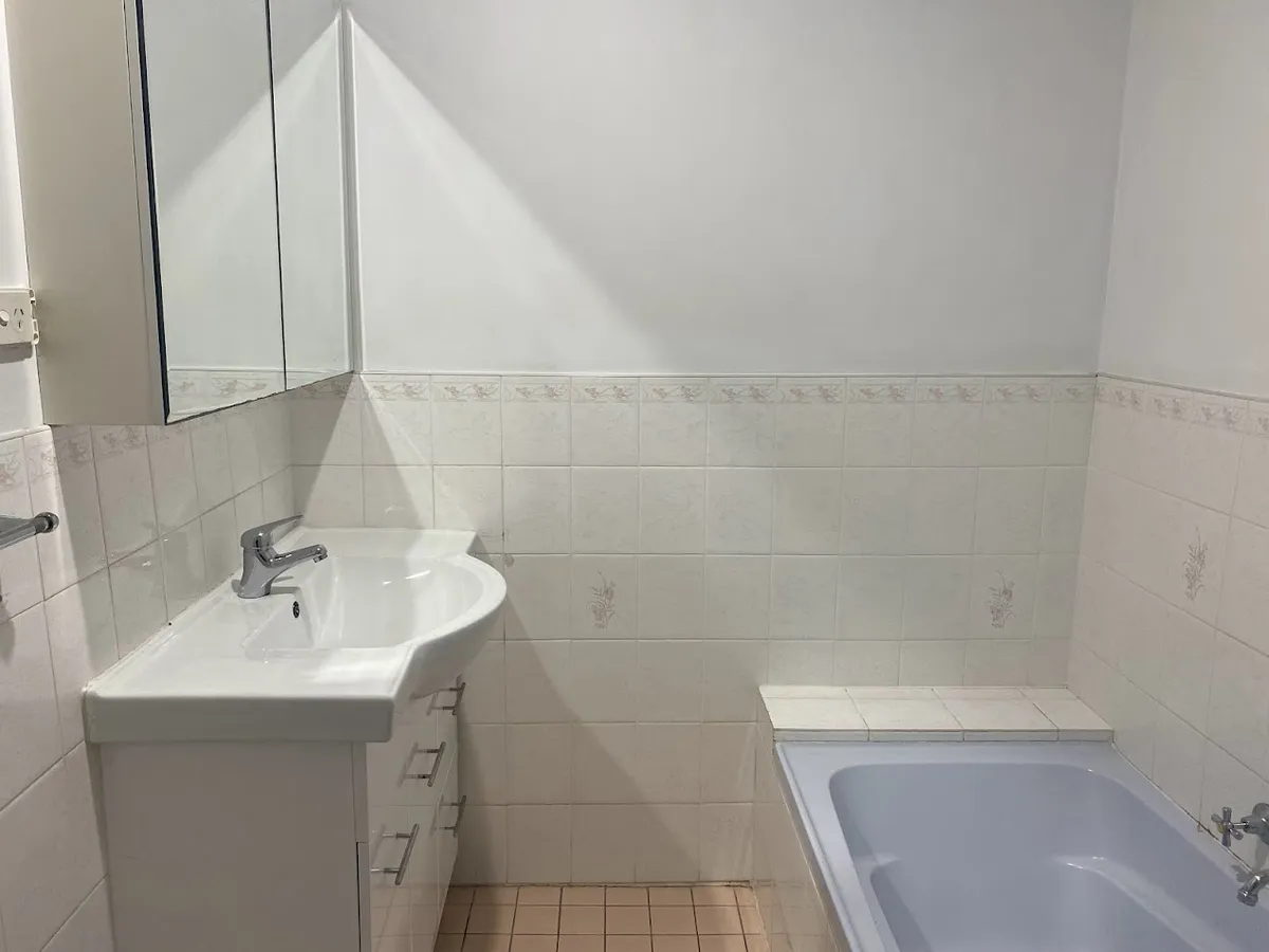 Bathroom vanity and bath