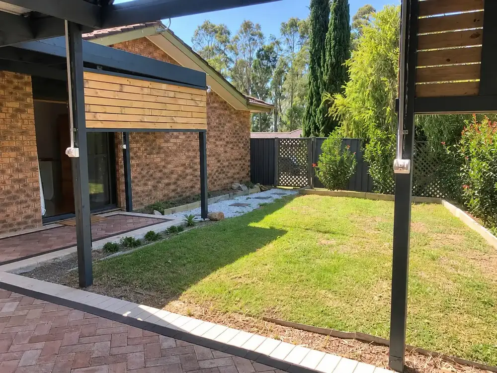 Large fenced backyard